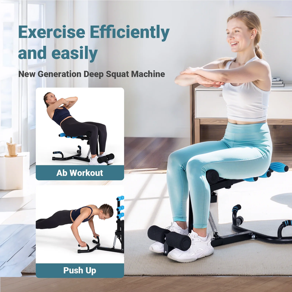 Adjustable Glutes Trainer & Deep Squat Machine - Core Leg Strengthener for Gym Workouts